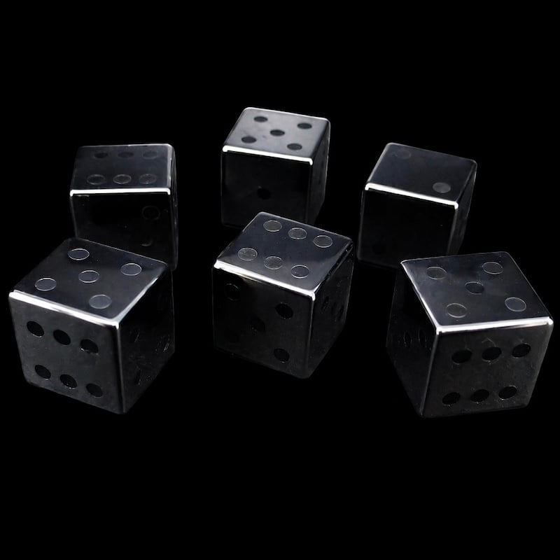 TDSO Gemstone Hematite & Shadow 6 x D6 Spot Dice Set