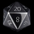 TDSO Gemstone Hematite & Shadow D20 Dice