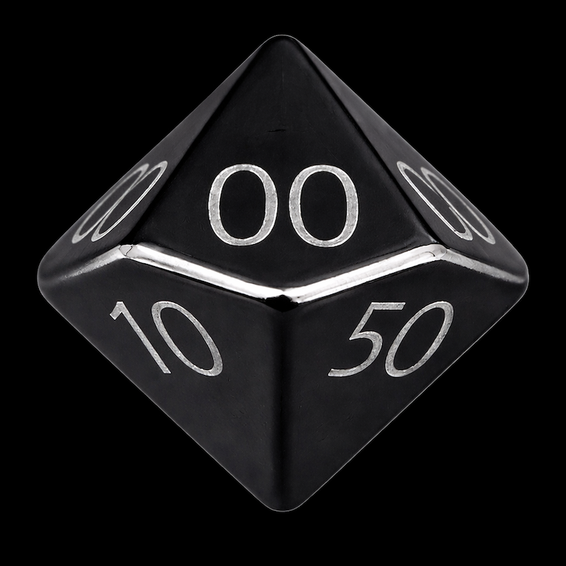 TDSO Gemstone Hematite & Shadow Percentile Dice