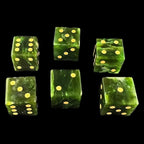 TDSO Gemstone Jade Nephrite & Gold 6 x D6 Spot Dice Set In Padded Case
