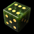 TDSO Gemstone Jade Nephrite & Gold D6 Spot Dice