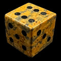 TDSO Gemstone Jasper Leopardskin & Black D6 Spot Dice LIMITED PRODUCTION