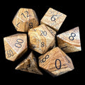 TDSO Gemstone Jasper Picture & Black 7 Dice Polyset