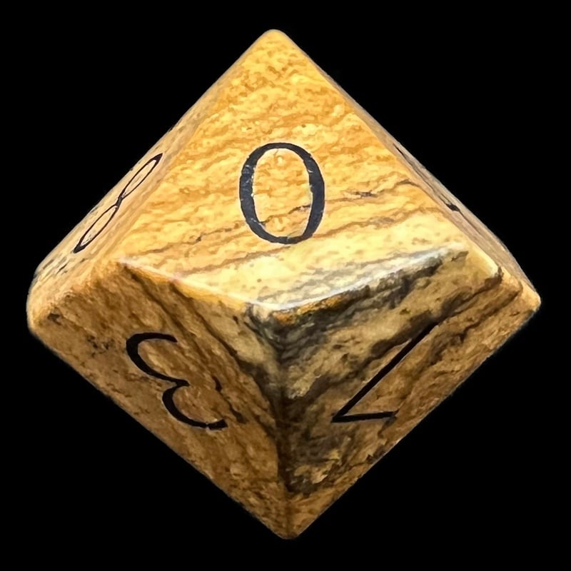 TDSO Gemstone Jasper Picture & Black D10 Dice