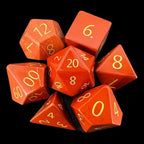 TDSO Gemstone Jasper Red & Gold 7 Dice Polyset In Padded Case