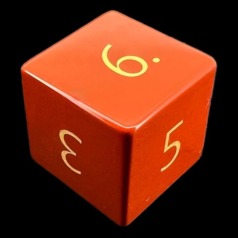 TDSO Gemstone Jasper Red & Gold D6 Dice