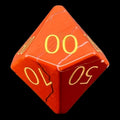 TDSO Gemstone Jasper Red & Gold Percentile Dice