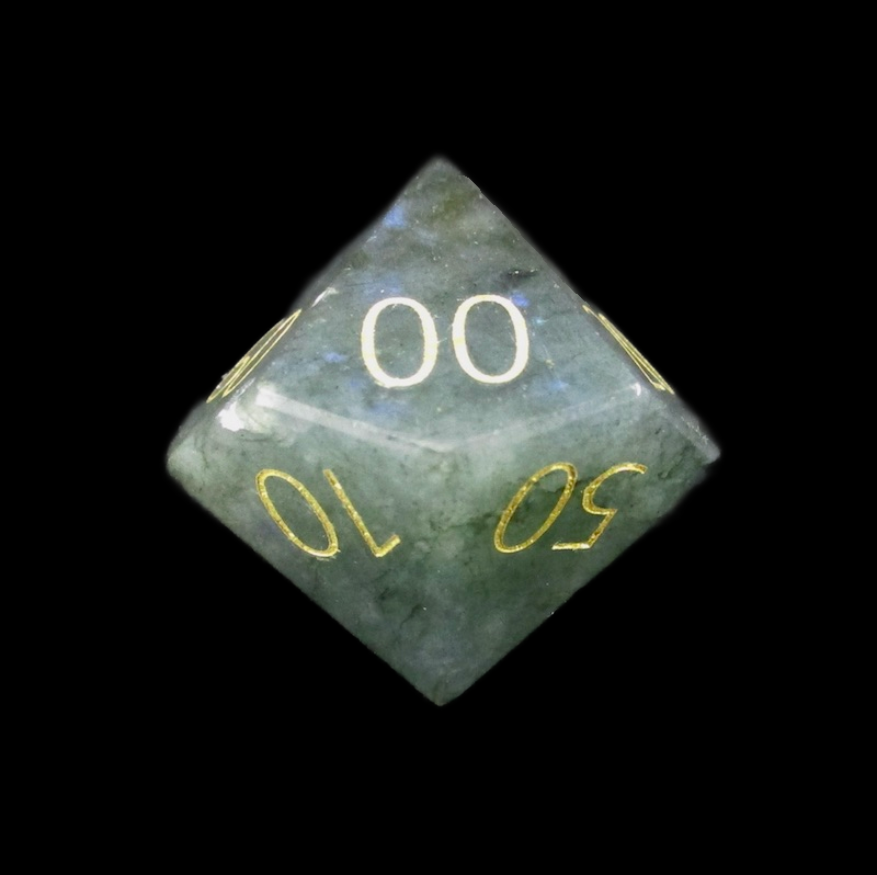 TDSO Gemstone Labradorite & Gold Percentile Dice