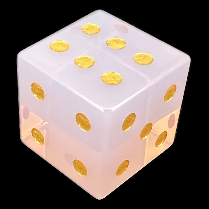 CLEARANCE TDSO Gemstone Opalite Pink & Gold D6 Spot Dice