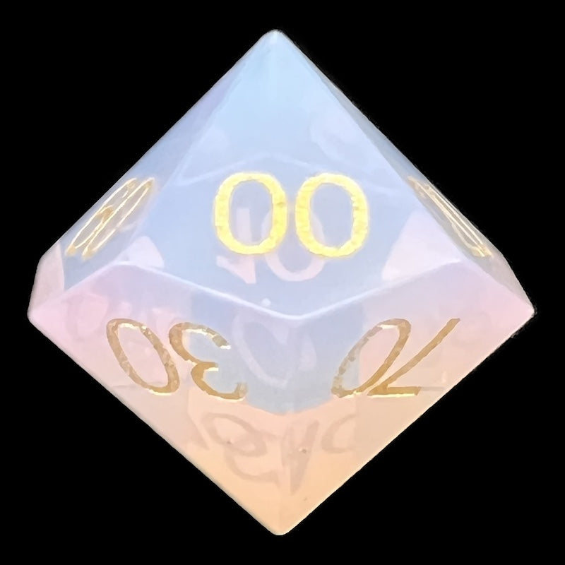CLEARANCE TDSO Gemstone Opalite Pink & Gold Percentile Dice
