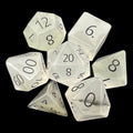 TDSO Gemstone Quartz Phantom & Black 7 Dice Polyset In Padded Case