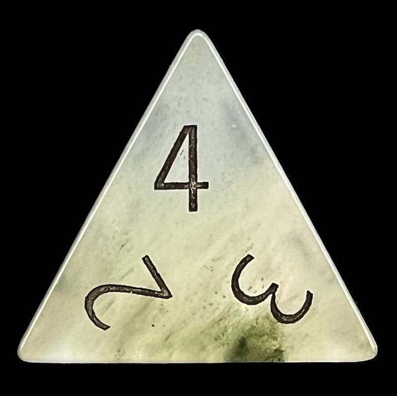 TDSO Gemstone Quartz Phantom & Black D4 Dice