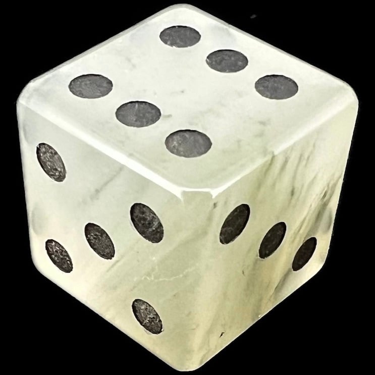 TDSO Gemstone Quartz Phantom & Black D6 Spot Dice