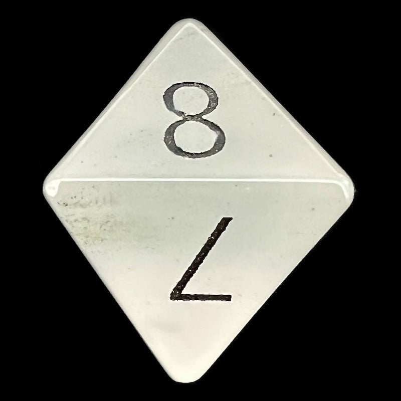 TDSO Gemstone Quartz Phantom & Black D8 Dice