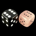 TDSO Gemstone Quartz Rose & Black 15mm Rounded D6 Spot Dice