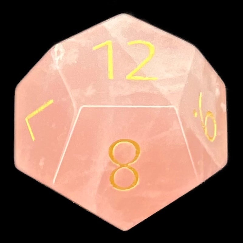 TDSO Gemstone Quartz Rose & Gold D12 Dice