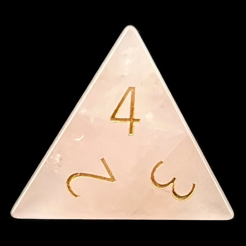 TDSO Gemstone Quartz Rose & Gold D4 Dice