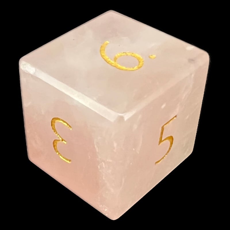 TDSO Gemstone Quartz Rose & Gold D6 Dice