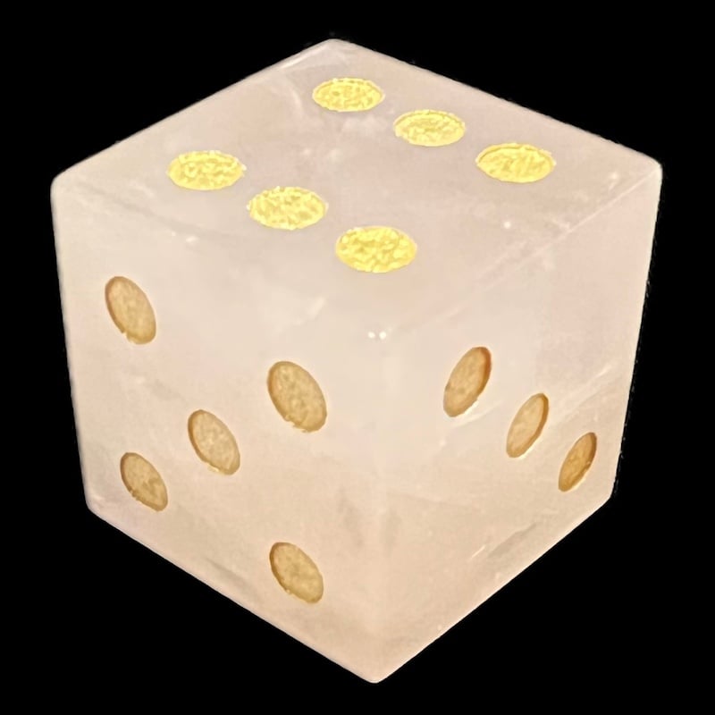 TDSO Gemstone Quartz Rose & Gold D6 Spot Dice