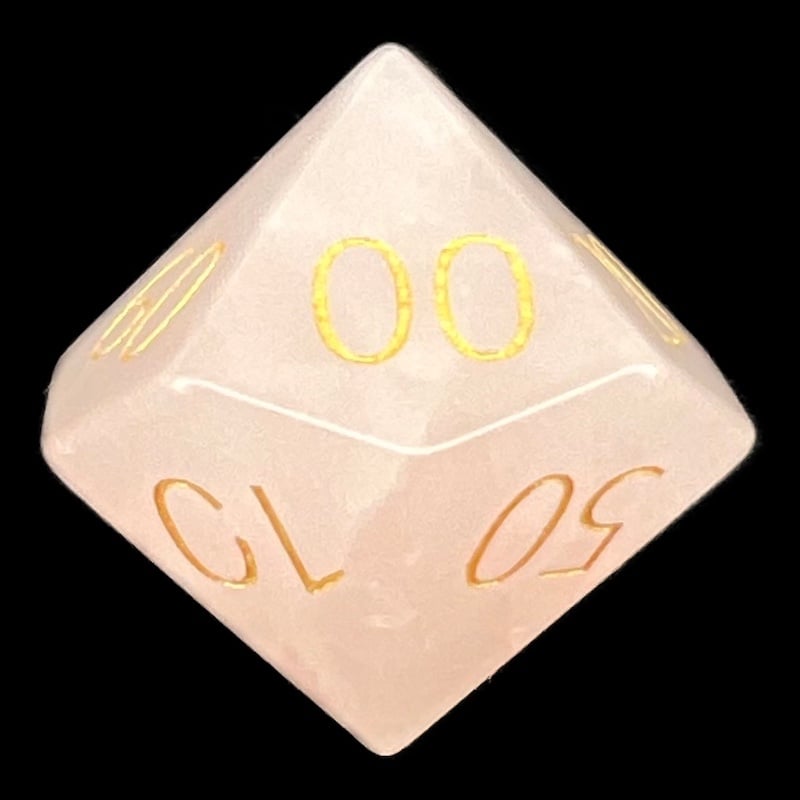 TDSO Gemstone Quartz Rose & Gold Percentile Dice