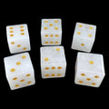 TDSO Gemstone Quartz Snow & Gold 6 x D6 Dice Set In Padded Case