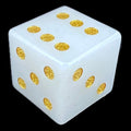 TDSO Gemstone Quartz Snow & Gold D6 Spot Dice