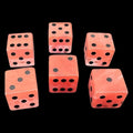 TDSO Gemstone Quartz Strawberry & Black 6 x D6 Spot Dice Set In Padded Case