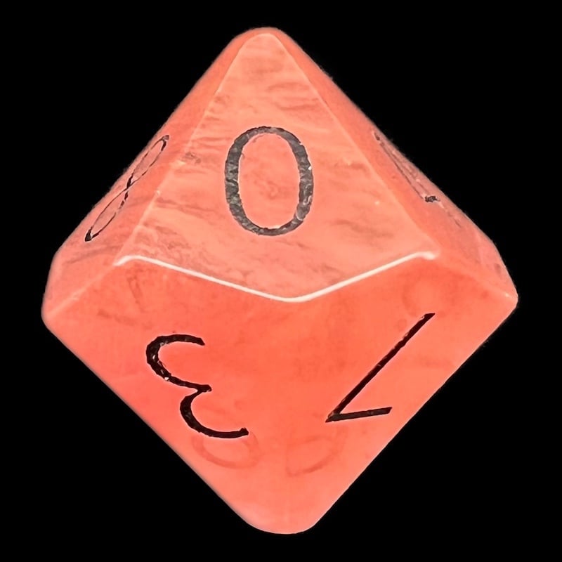 TDSO Gemstone Quartz Strawberry & Black D10 Dice