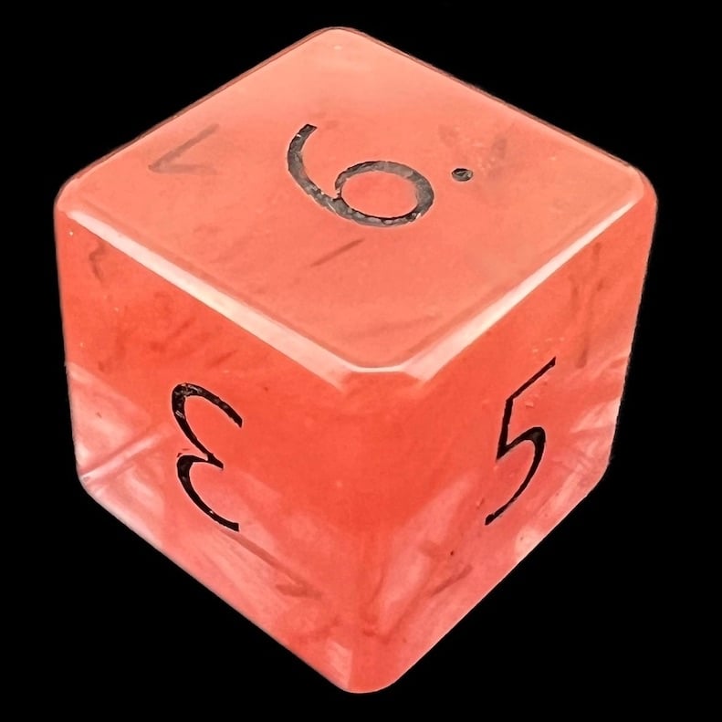 TDSO Gemstone Quartz Strawberry & Black D6 Dice