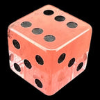 TDSO Gemstone Quartz Strawberry & Black 6 x D6 Spot Dice Set In Padded Case