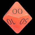 TDSO Gemstone Quartz Strawberry & Black Percentile Dice
