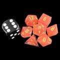 TDSO Gemstone Quartz Strawberry & Gold MINI 7 Dice Polyset