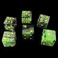 TDSO Gemstone Ruby In Zoisite & Gold 6 x D6 Spot Dice Set In Padded Case