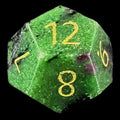TDSO Gemstone Ruby In Zoisite & Gold D12 Dice