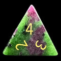 TDSO Gemstone Ruby In Zoisite & Gold D4 Dice