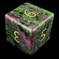 TDSO Gemstone Ruby In Zoisite & Gold D6 Dice