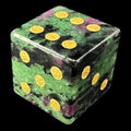 TDSO Gemstone Ruby in Zoisite & Gold D6 Spot Dice