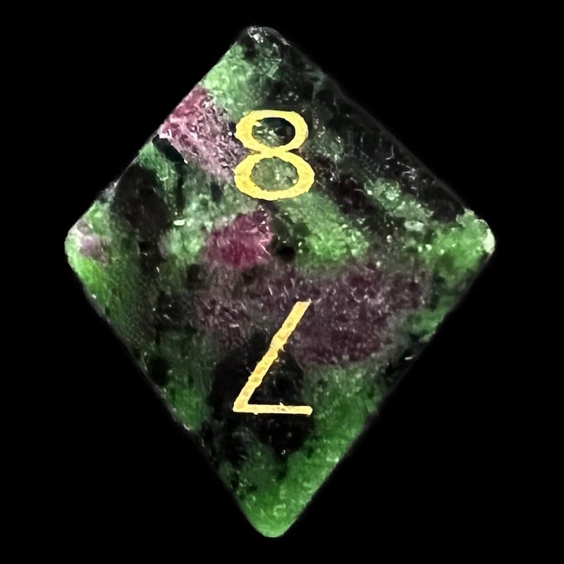TDSO Gemstone Ruby IN Zoisite & Gold D8 Dice