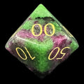 TDSO Gemstone Ruby In Zoisite & Gold Percentile Dice