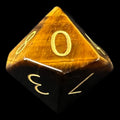 TDSO Gemstone Tiger Eye Gold & Gold D10 Dice