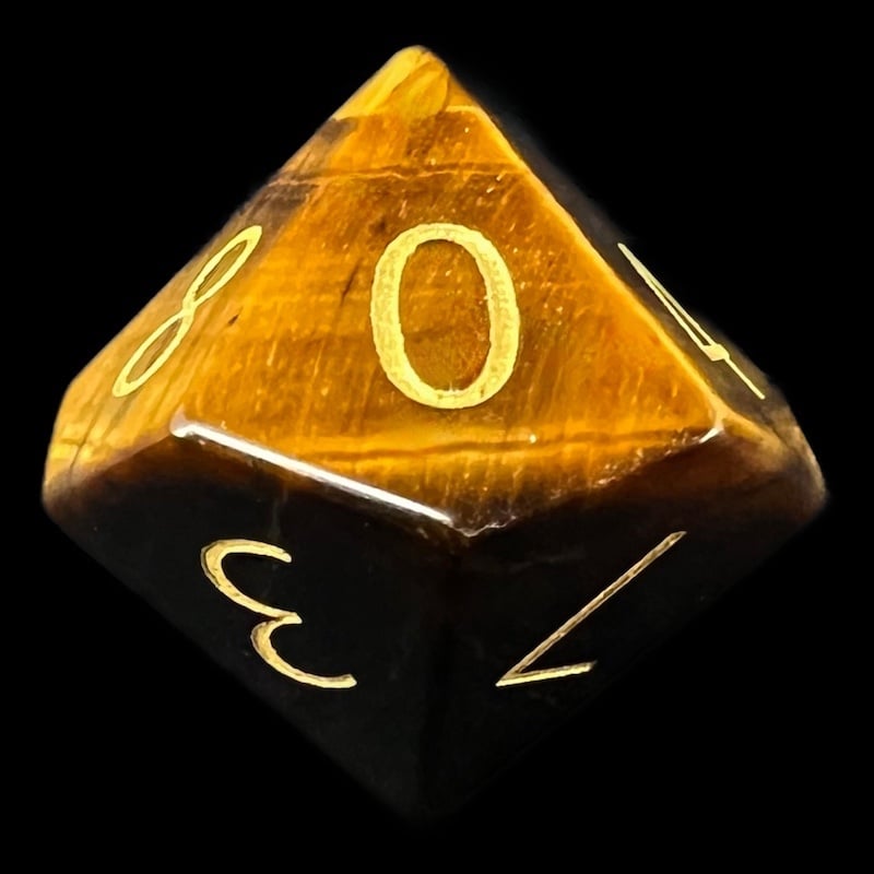 TDSO Gemstone Tiger Eye Gold & Gold D10 Dice
