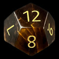 TDSO Gemstone Tiger Eye Gold & Gold D12 Dice