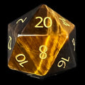 TDSO Gemstone Tiger Eye Gold & Gold D20 Dice