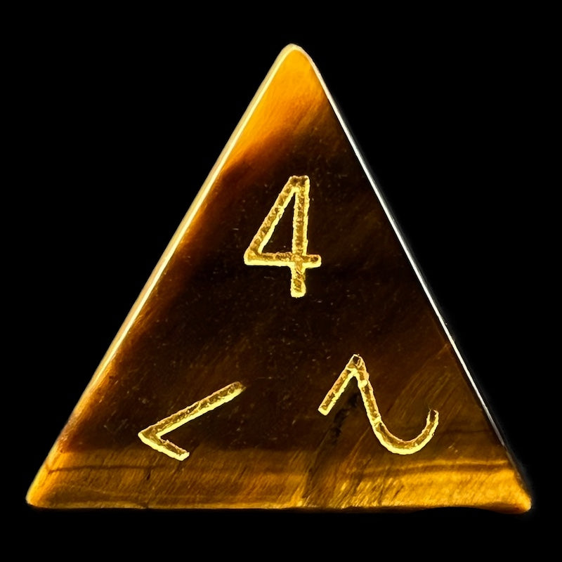 TDSO Gemstone Tiger Eye Gold & Gold D4 Dice