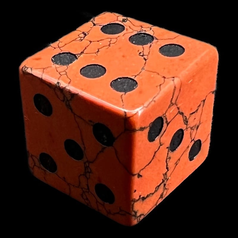 TDSO Gemstone Turquoise Synthetic Red & Black D6 Spot Dice