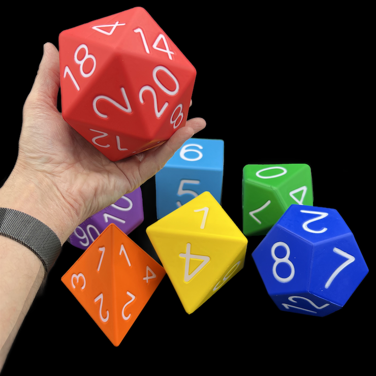 TDSO Foam Rainbow GIGANTIC 100mm 7 Dice Polyset