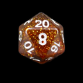 TDSO Glitter Amber D20 Dice