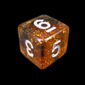 TDSO Glitter Amber D6 Dice