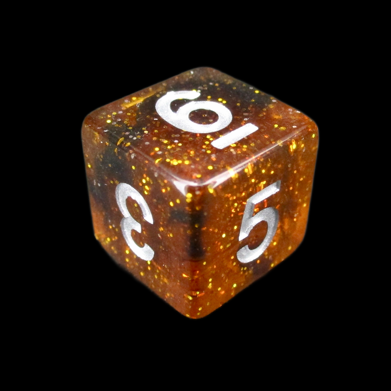 TDSO Glitter Amber D6 Dice