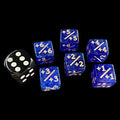 TDSO Glitter Blue & Gold Positive Counter 12mm 6 x D6 Dice Set